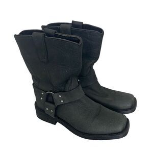 Durango Lil Kid's Harness Moto Boot Leather Black Girl's Size 1 Medium